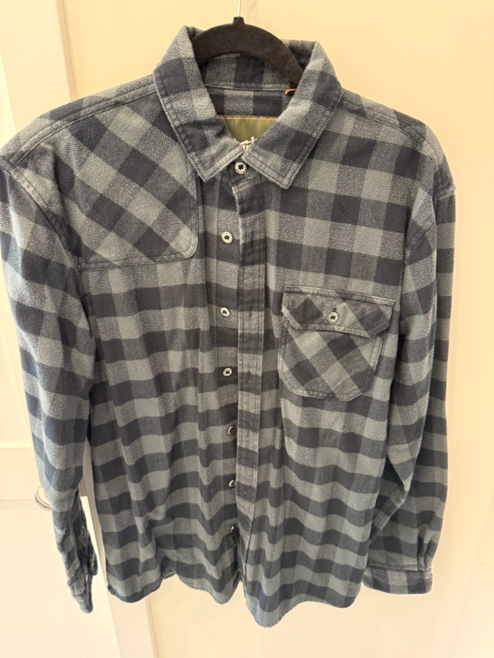 Howler Brothers Harker’s Flannel Black and Gray Plaid Button-Down Shirt